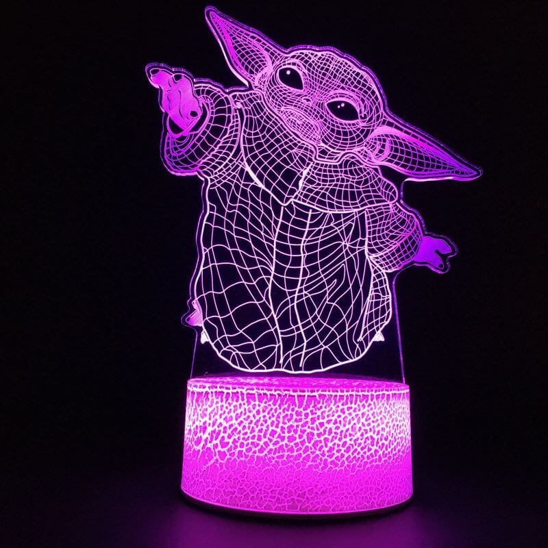 Baby Yoda 3D lampe Star Wars 3D lampe ledide.dk